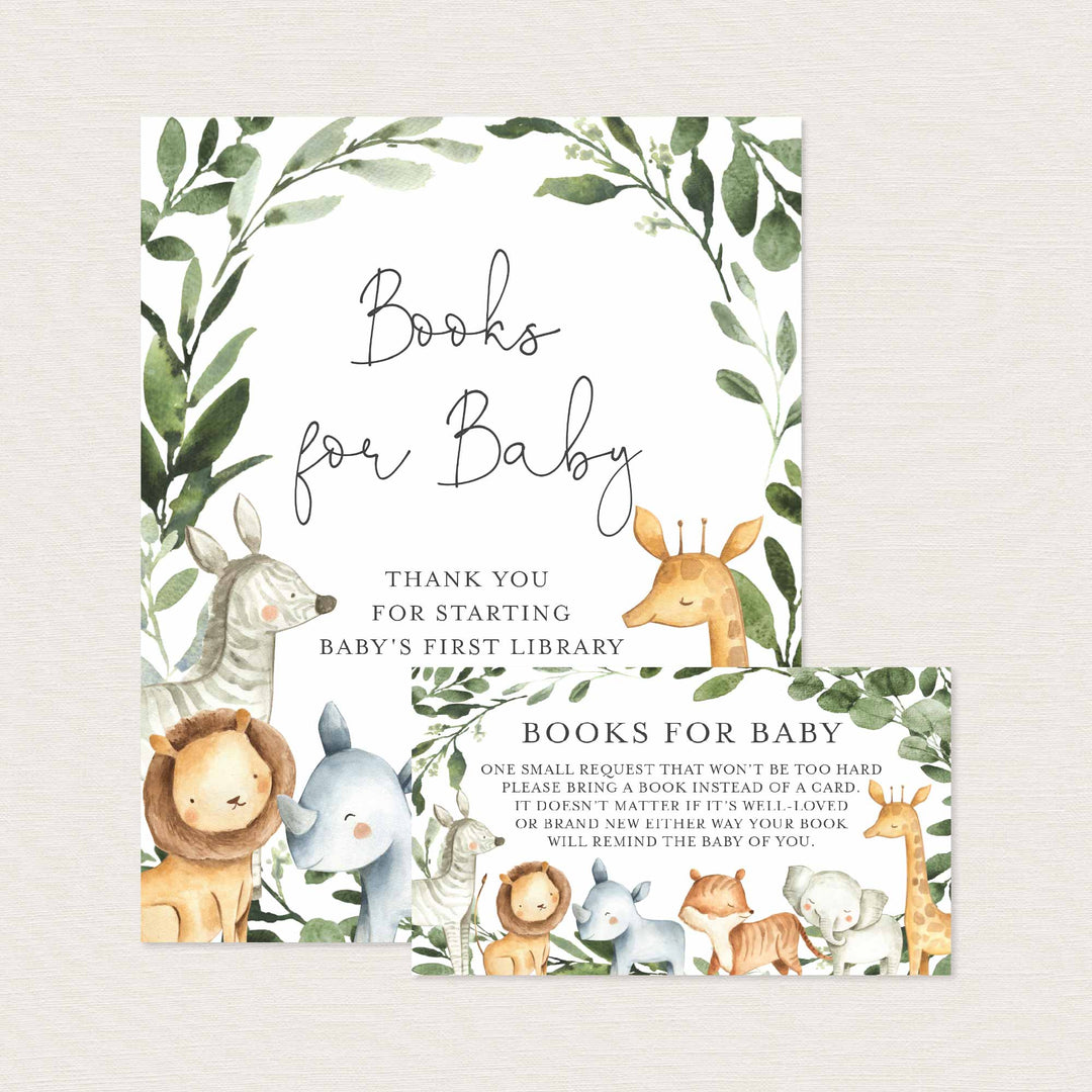 Safari Animals Baby Shower Books For Baby Printable
