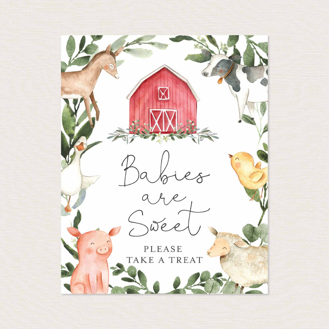 On The Farm Baby Shower Babies Are Sweet Sign Printable