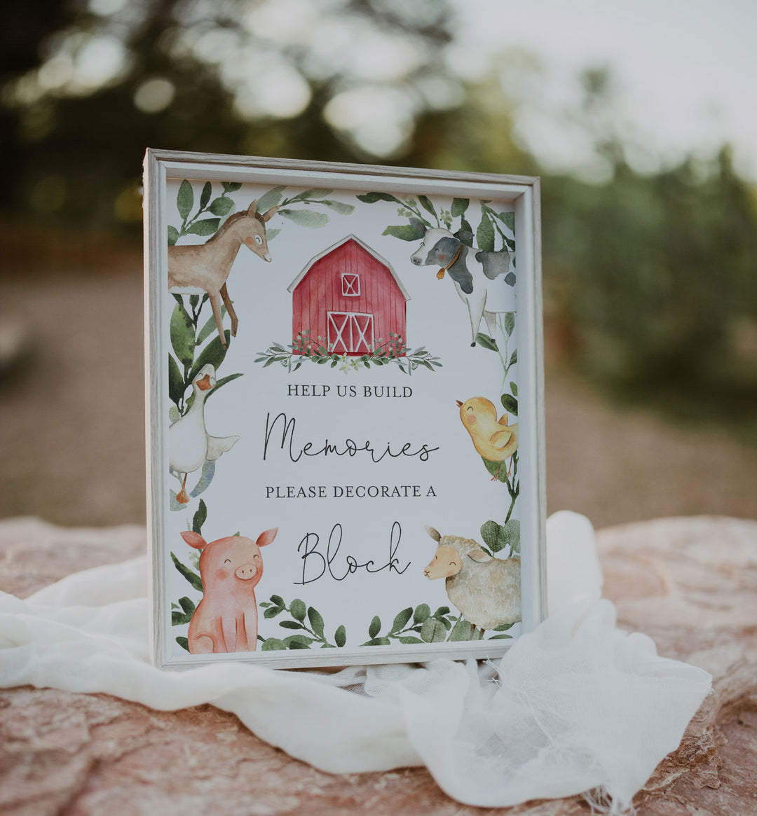 On The Farm Baby Shower Decorate A Block Printable