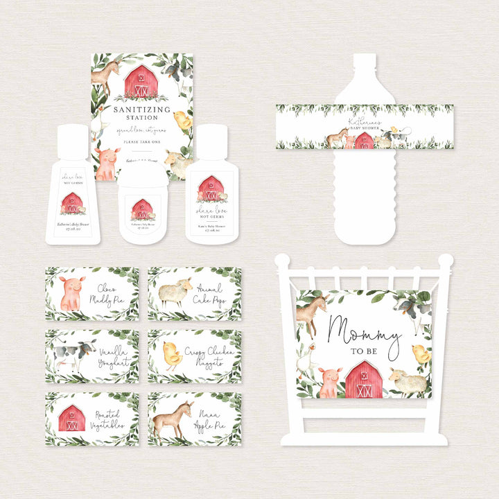 On The Farm Baby Shower Decorations Bundle Printable