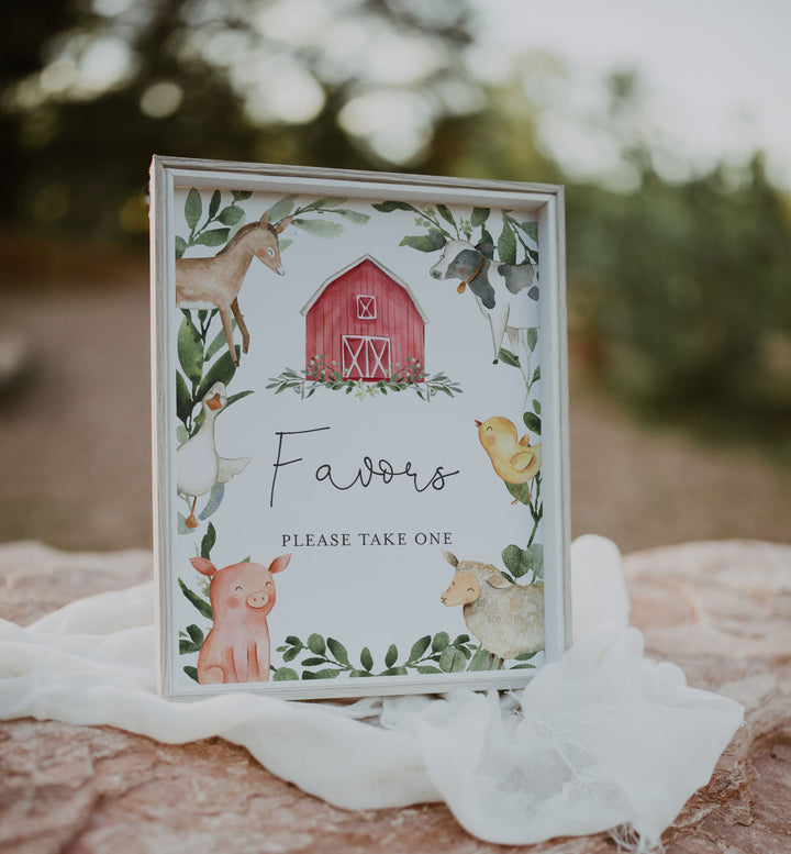 On The Farm Baby Shower Favours Sign Printable
