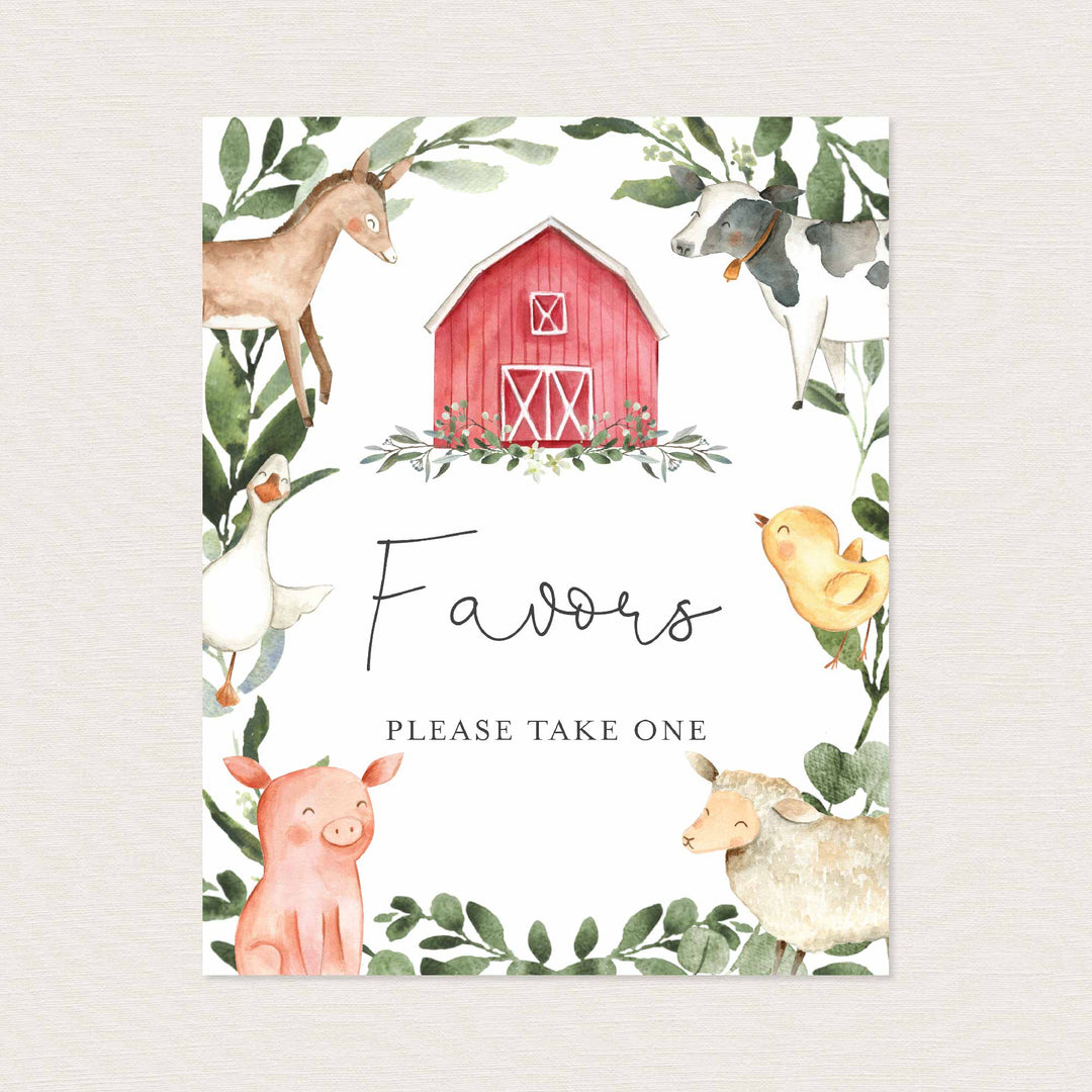 On The Farm Baby Shower Favours Sign Printable