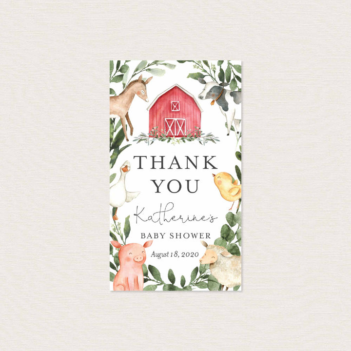 On The Farm Baby Shower Favour Tag Printable