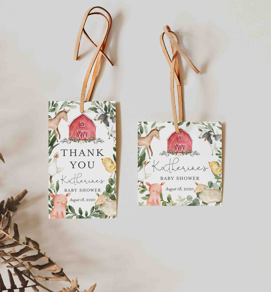 On The Farm Baby Shower Favour Tag Printable