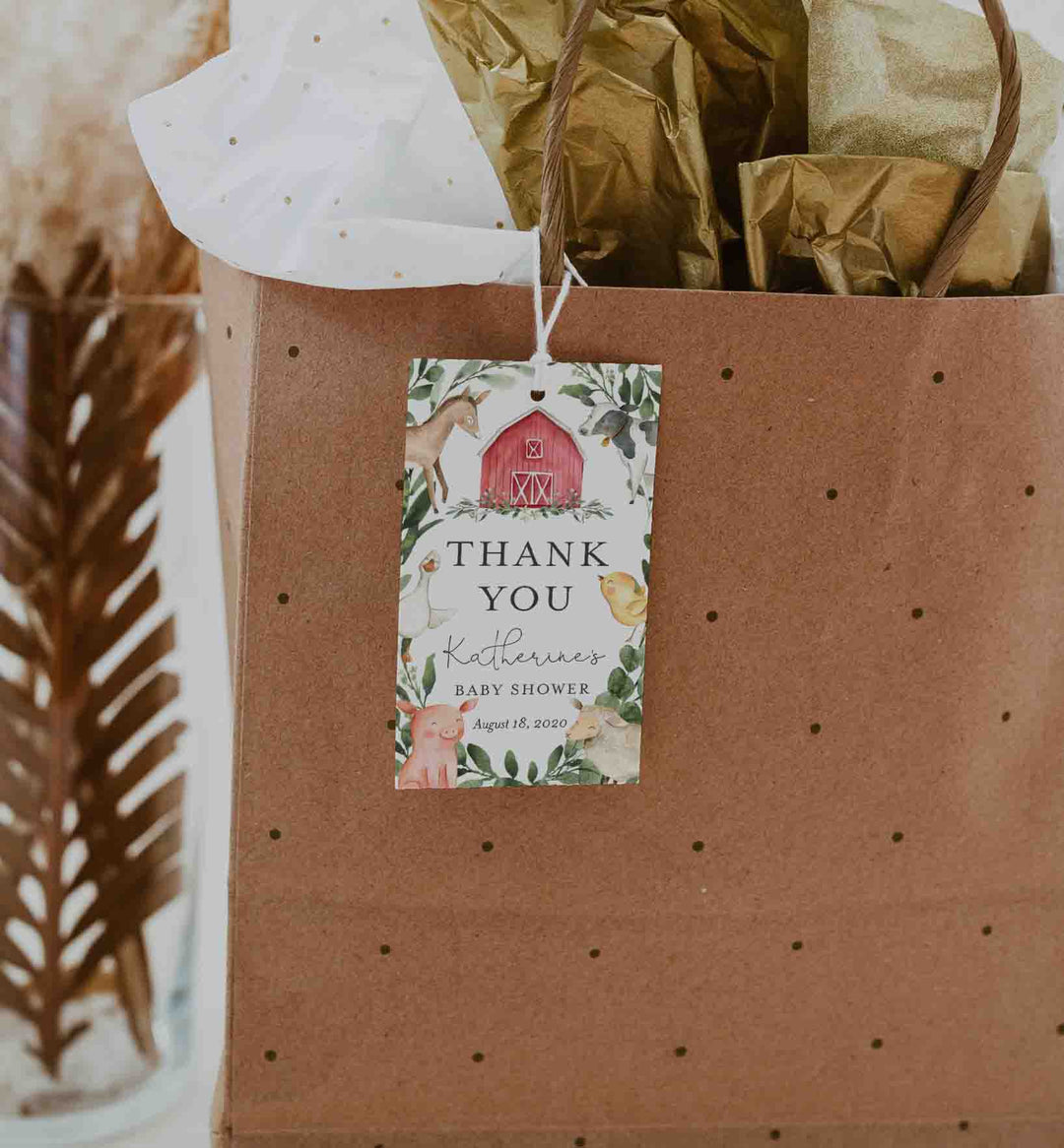 On The Farm Baby Shower Favour Tag Printable