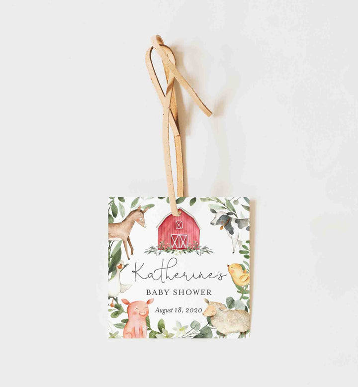 On The Farm Baby Shower Favour Tag Printable
