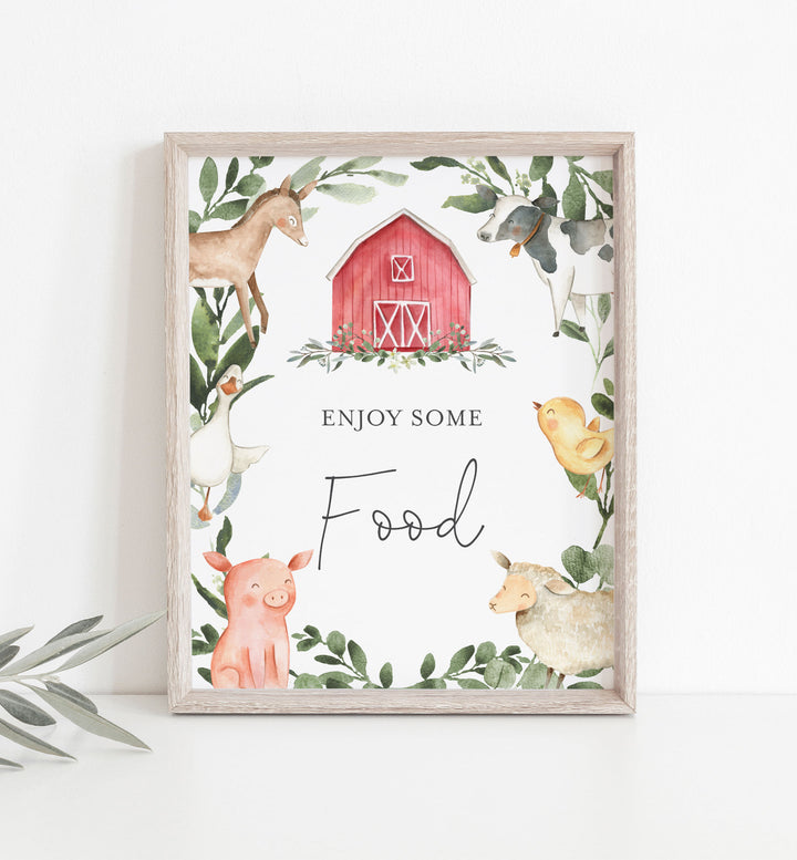 On The Farm Baby Shower Food and Drinks Sign Printable