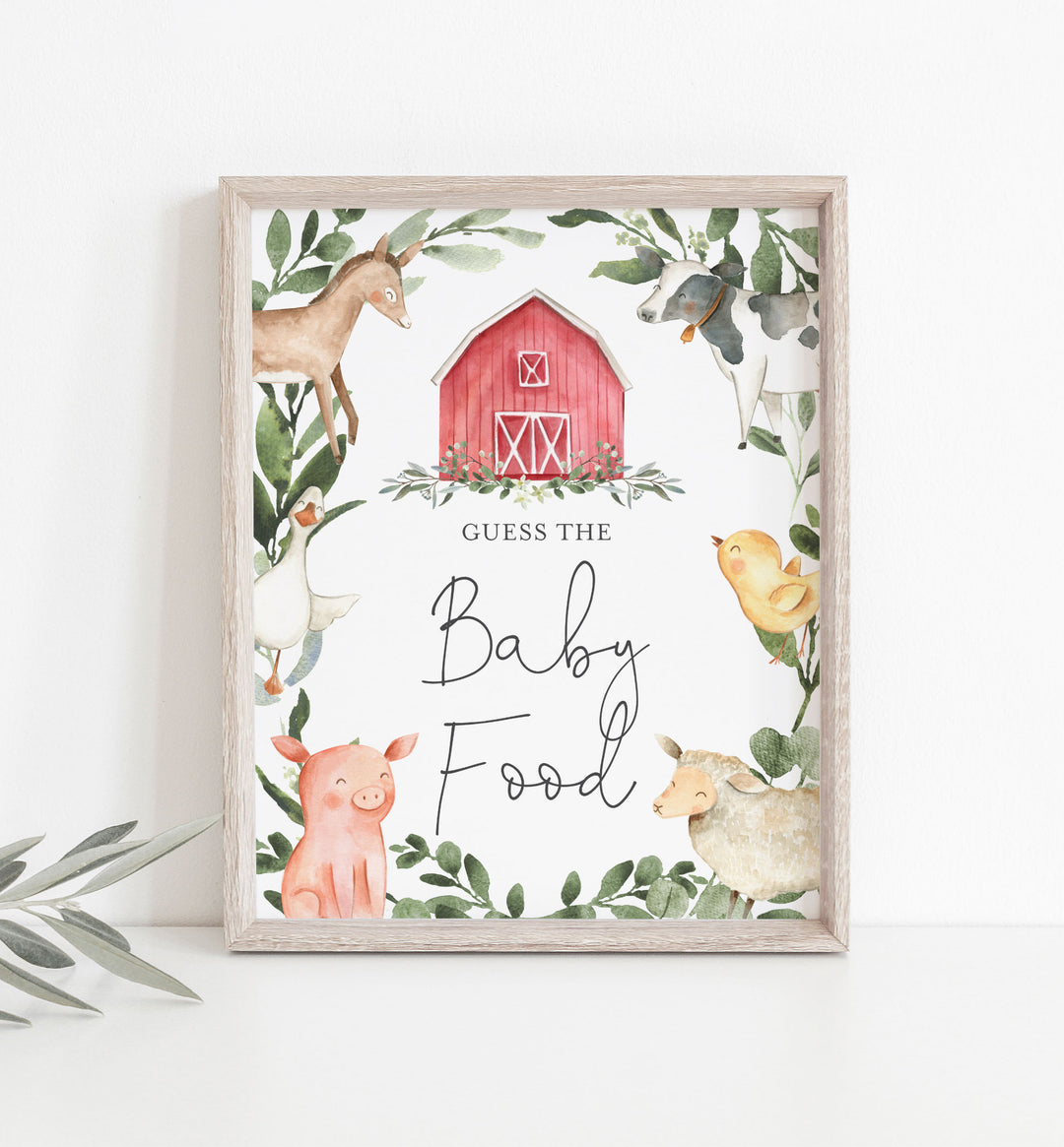 On The Farm Baby Shower Guess The Baby Food Game Printable