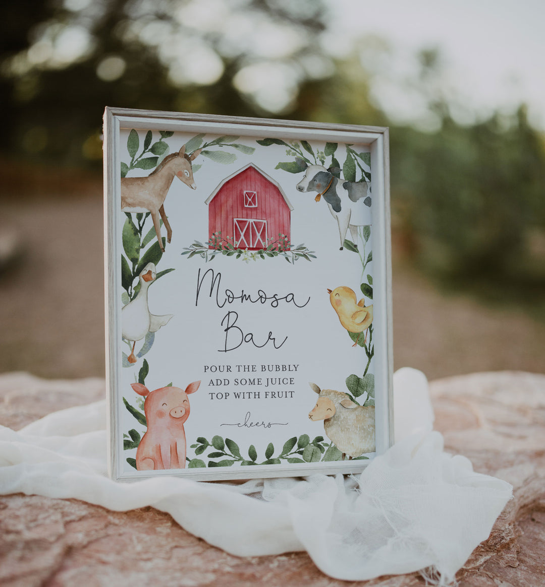 On The Farm Baby Shower Mimosa Bar Sign Printable