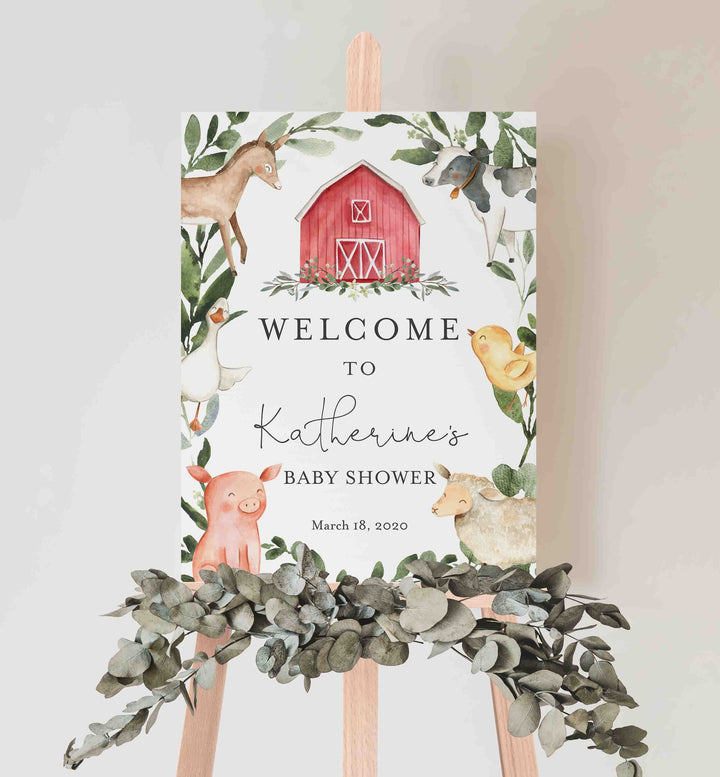 On The Farm Baby Shower Welcome Sign Printable