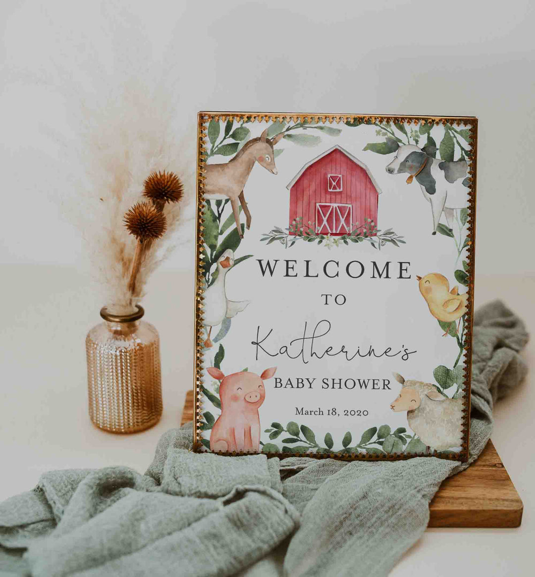 On The Farm Baby Shower Welcome Sign Printable