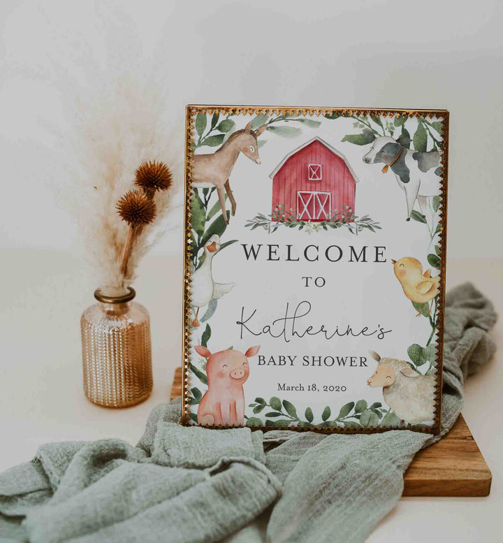On The Farm Baby Shower Welcome Sign Printable