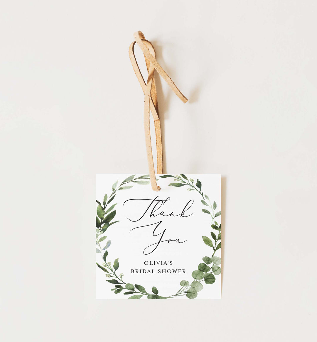 Foliage Bridal Shower Favour Tag Printable