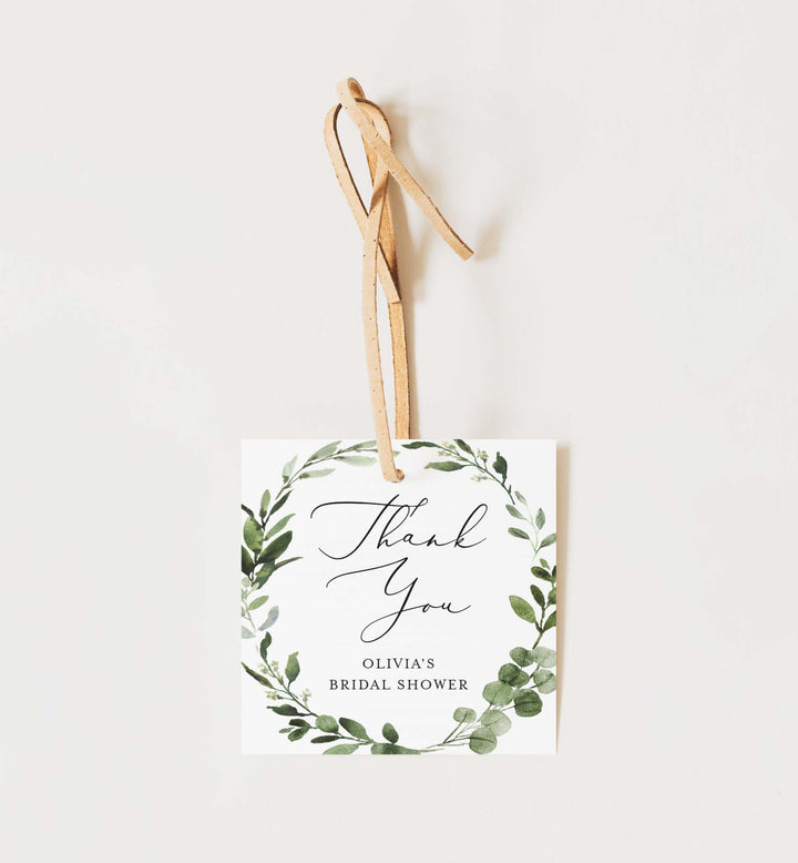 Foliage Bridal Shower Favour Tag Printable