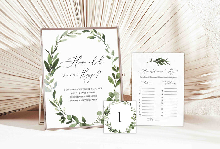 Foliage Bridal Shower How Old Were They Game Printable