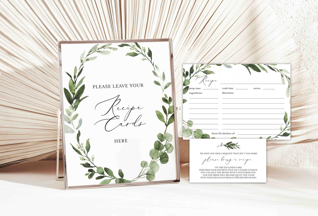 Foliage Bridal Shower Recipe Printable