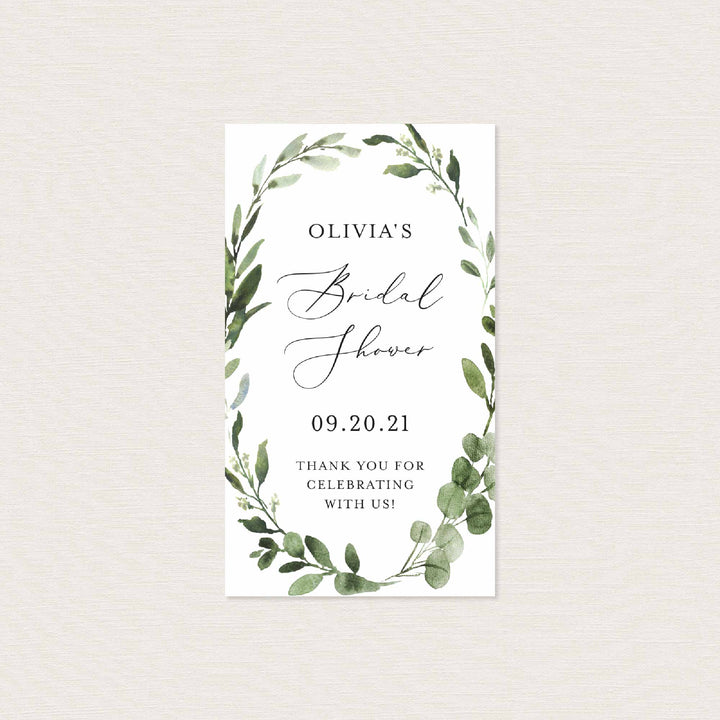 Foliage Bridal Shower Favour Tag Printable
