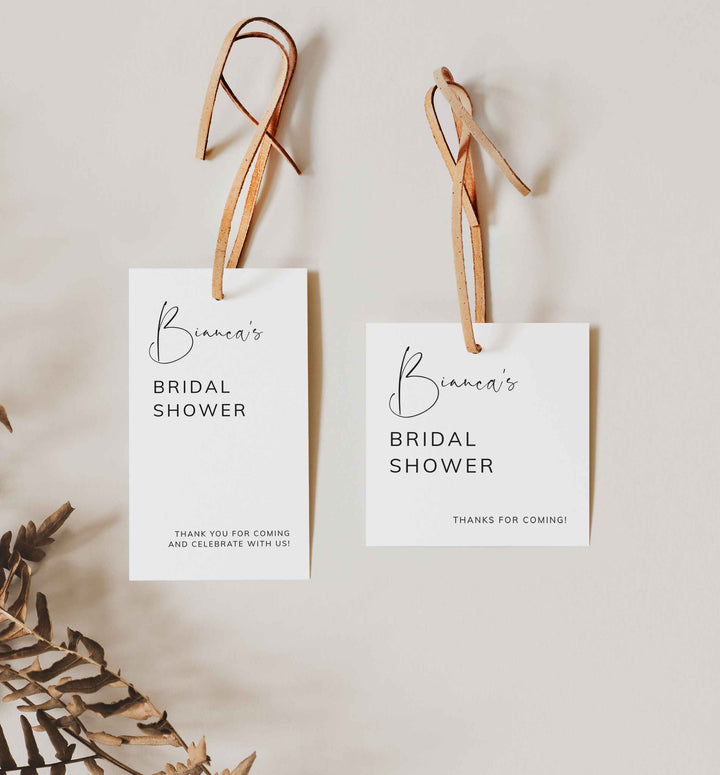 Modern Minimal Bridal Shower Favour Tag Printable