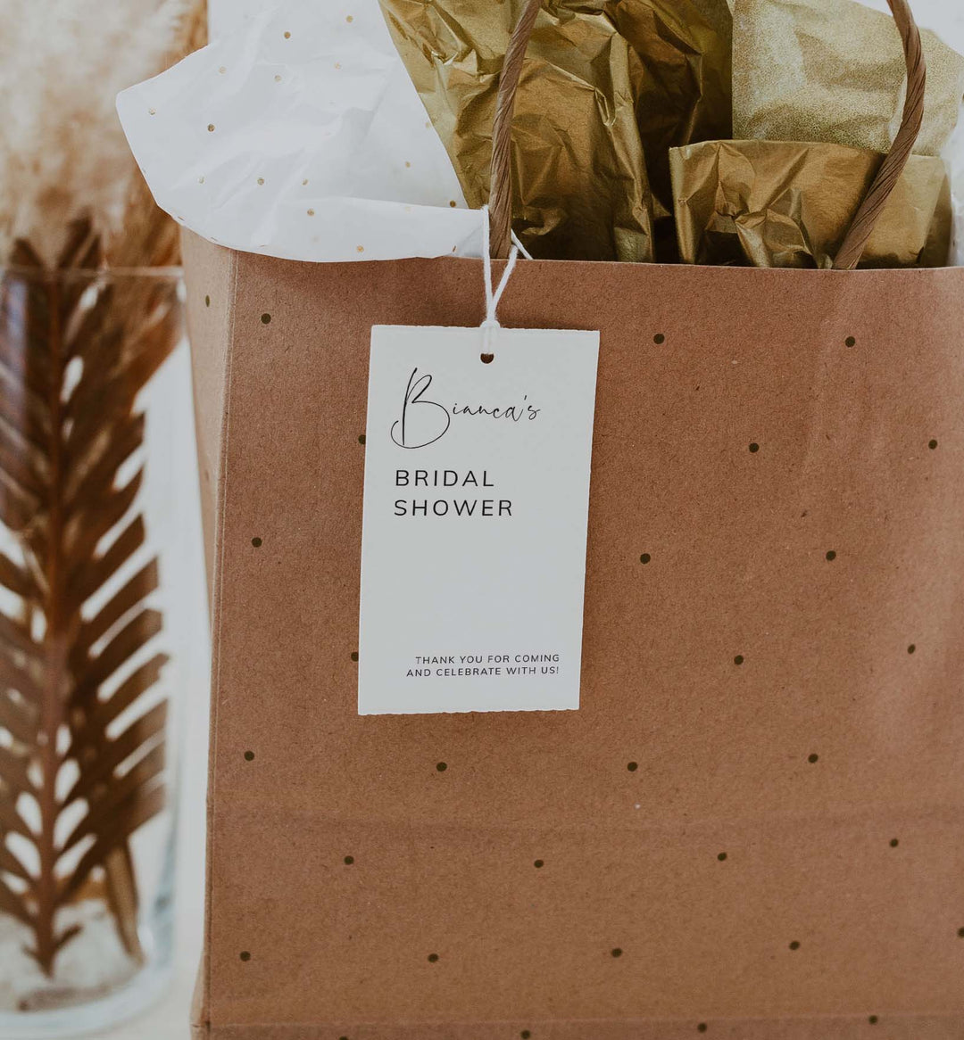 Modern Minimal Bridal Shower Favour Tag Printable