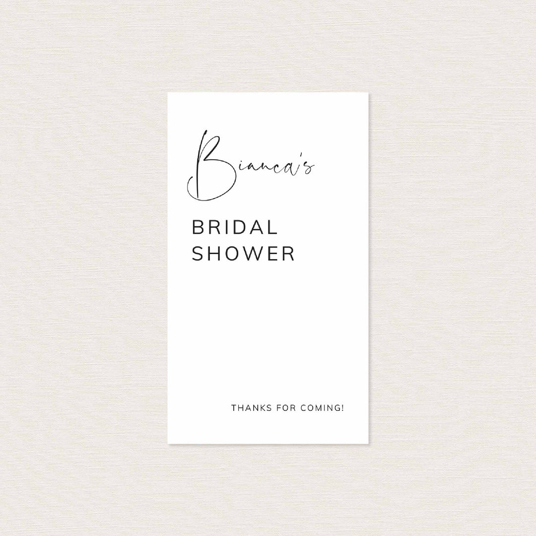 Modern Minimal Bridal Shower Favour Tag Printable