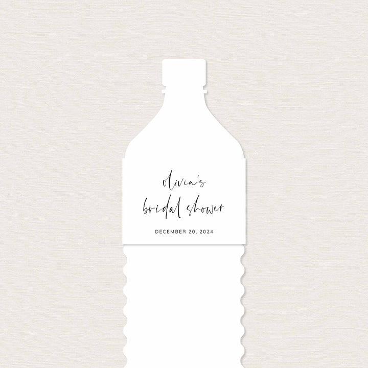 Modern Minimal Bridal Shower Water Bottle Label Printable