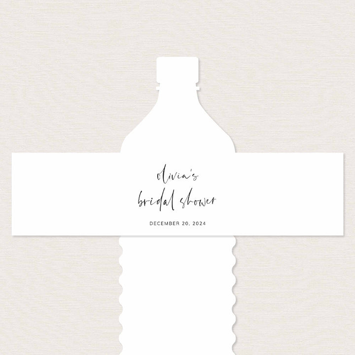 Modern Minimal Bridal Shower Water Bottle Label Printable