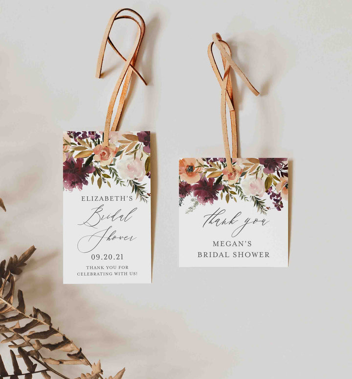Romance Blush Bridal Shower Favour Tag Printable