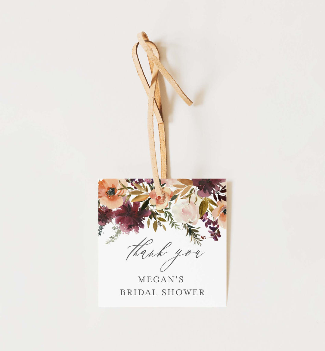 Romance Blush Bridal Shower Favour Tag Printable
