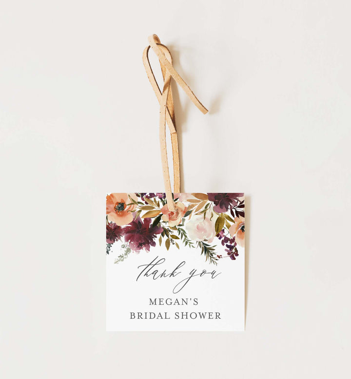 Romance Blush Bridal Shower Favour Tag Printable