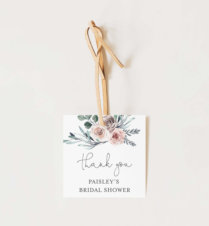 Boho Rose Bridal Shower Favour Tag Printable