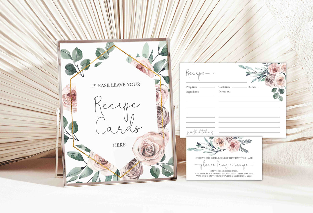 Boho Rose Bridal Shower Recipe Printable