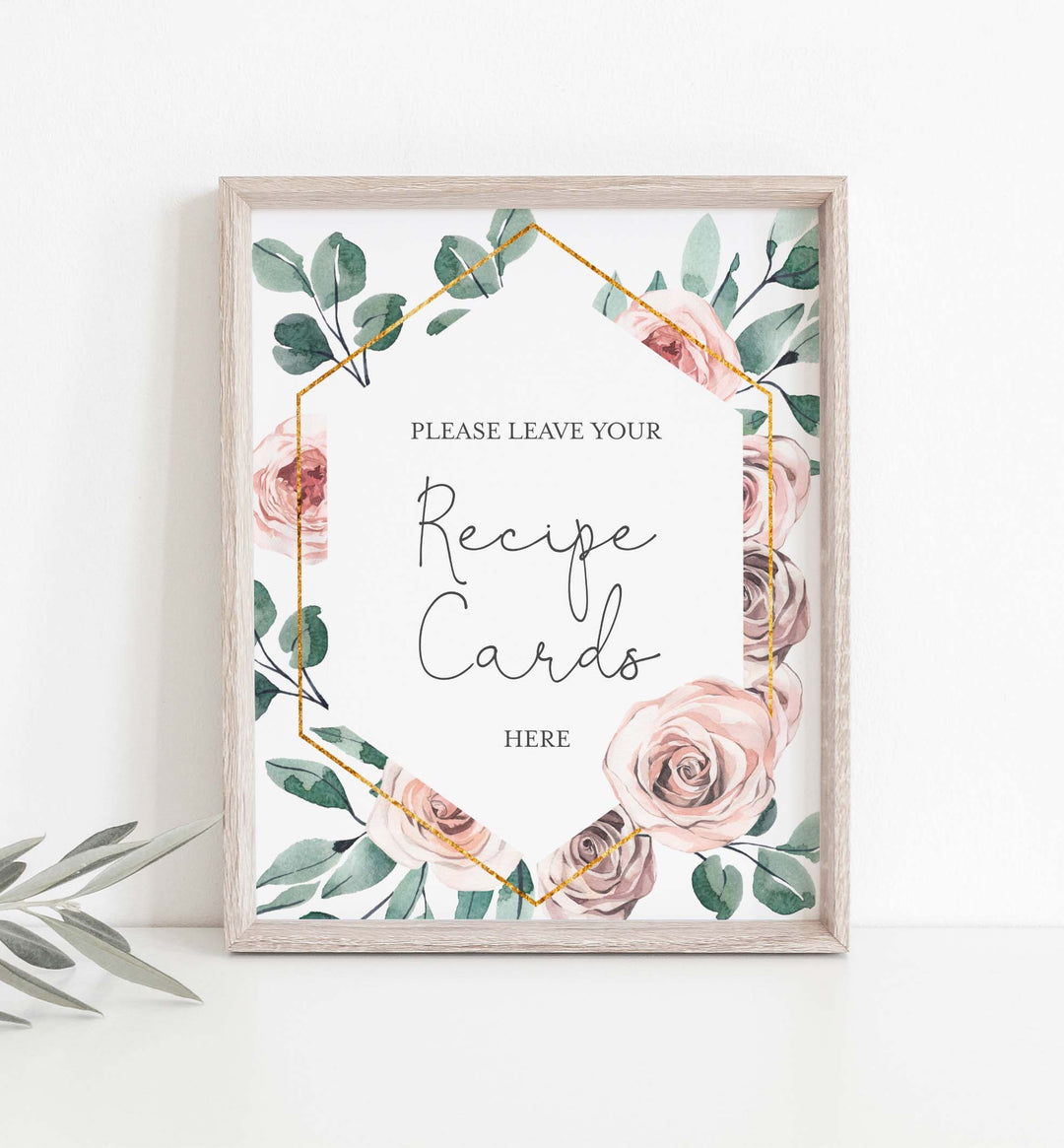 Boho Rose Bridal Shower Recipe Printable