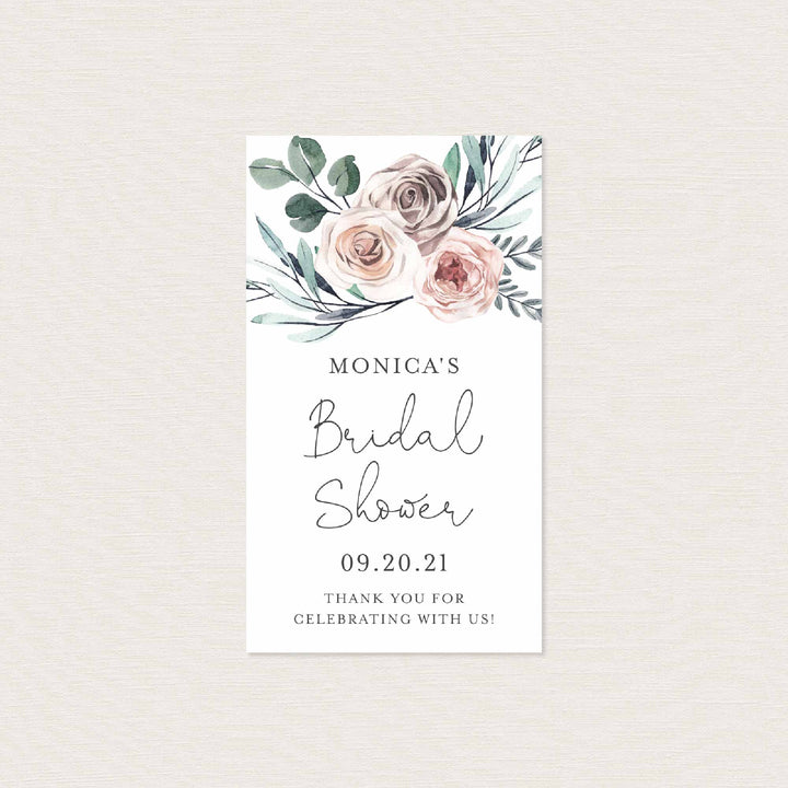 Boho Rose Bridal Shower Favour Tag Printable
