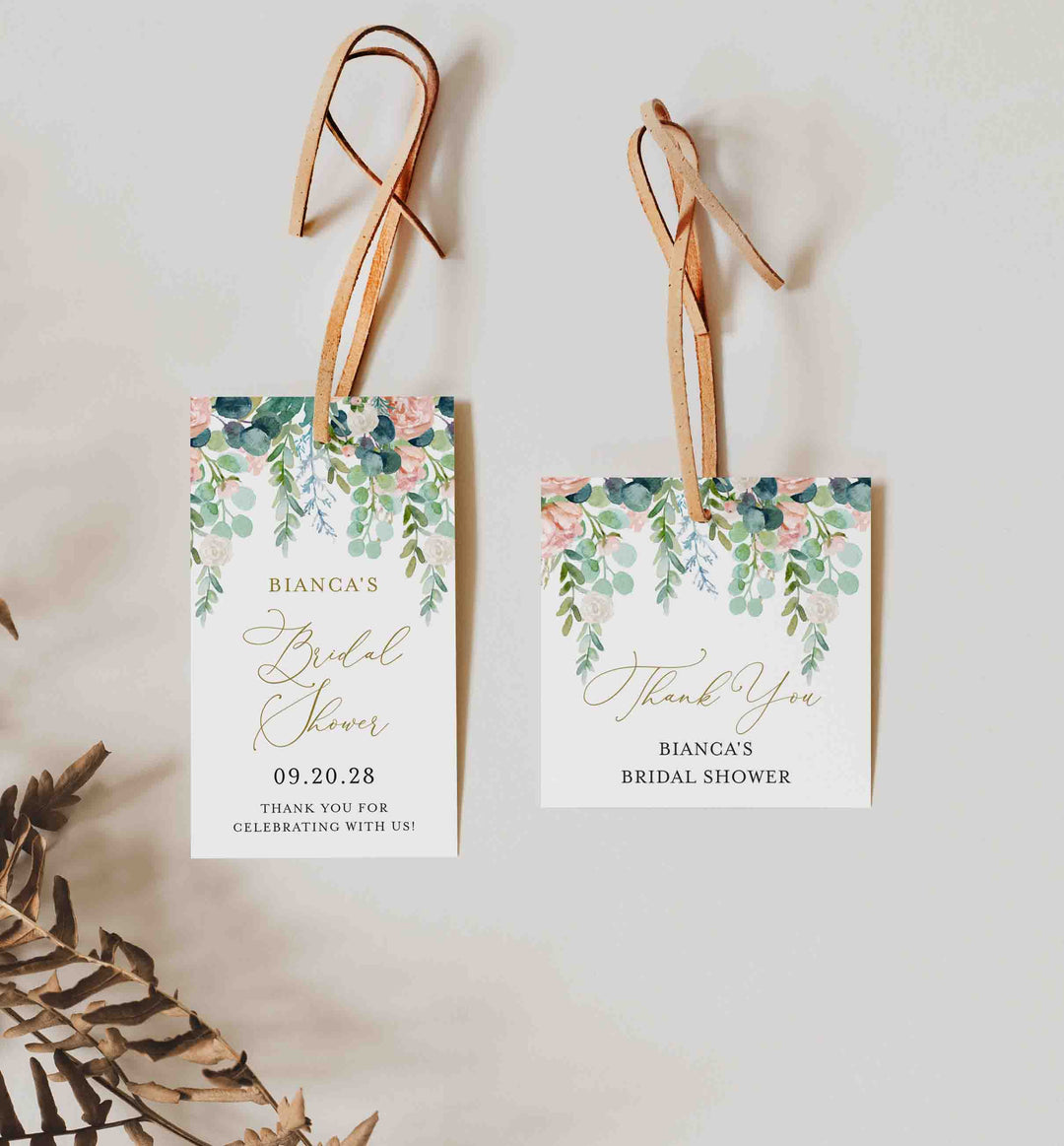 Blush Garden Bridal Shower Favour Tag Printable