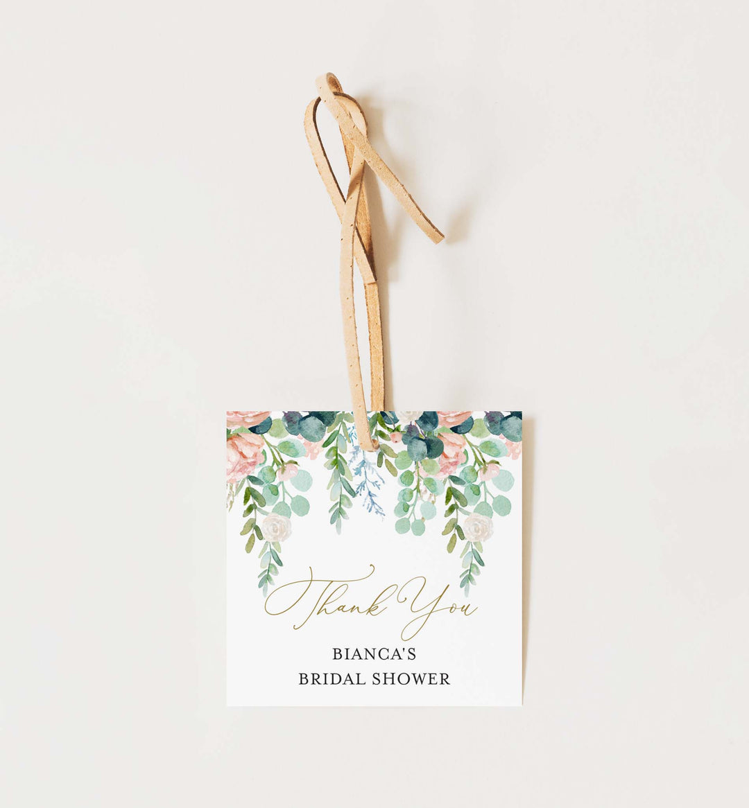 Blush Garden Bridal Shower Favour Tag Printable
