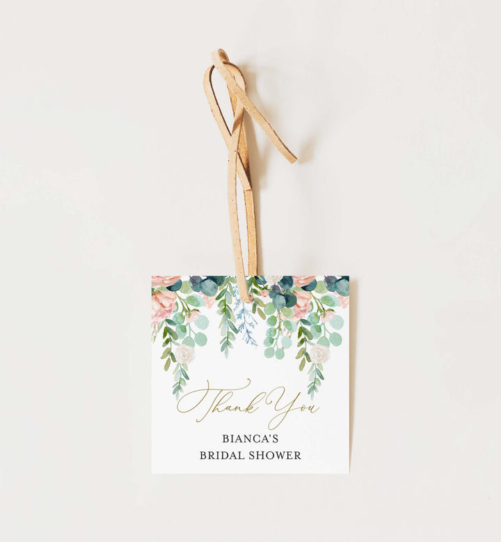 Blush Garden Bridal Shower Favour Tag Printable