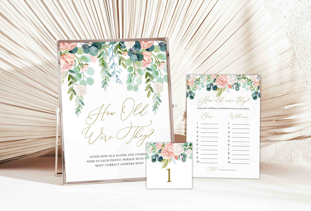 Blush Garden Bridal Shower How Old Were They Game Printable
