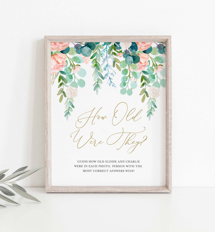 Blush Garden Bridal Shower How Old Were They Game Printable