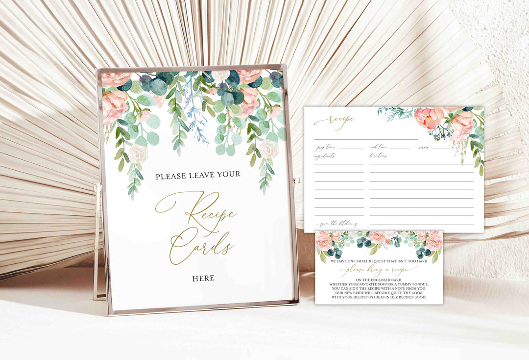Blush Garden Bridal Shower Recipe Printable