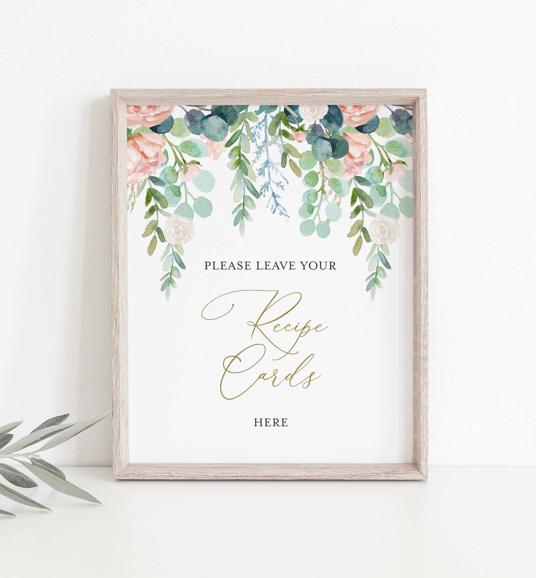 Blush Garden Bridal Shower Recipe Printable