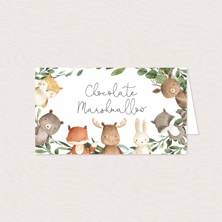 Woodland Friends Kids Birthday Food Labels Printable
