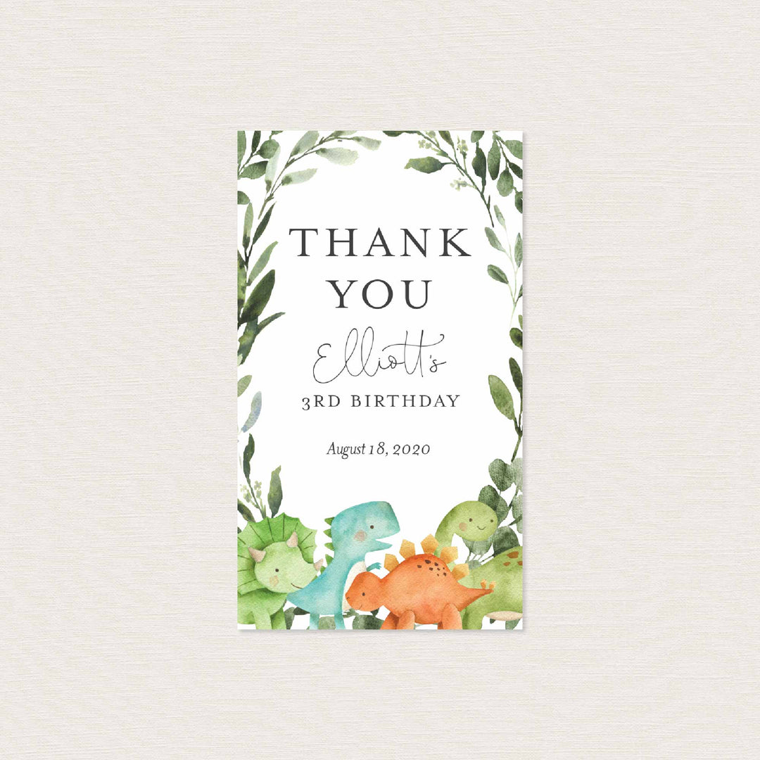 Dinosaurs Kids Birthday Favour Tag Printable