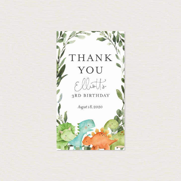 Dinosaurs Kids Birthday Favour Tag Printable