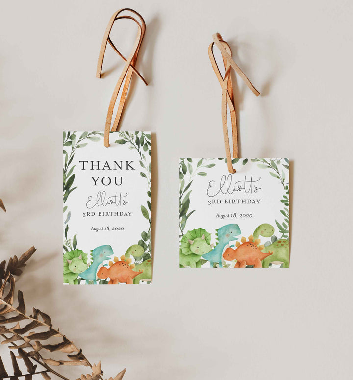 Dinosaurs Kids Birthday Favour Tag Printable