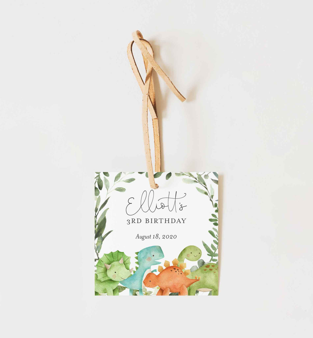 Dinosaurs Kids Birthday Favour Tag Printable