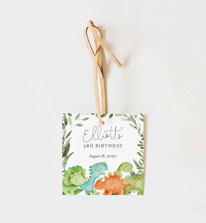 Dinosaurs Kids Birthday Favour Tag Printable
