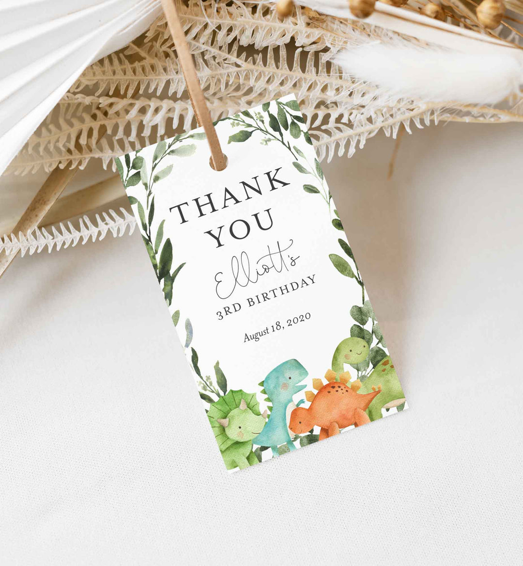 Dinosaurs Kids Birthday Favour Tag Printable
