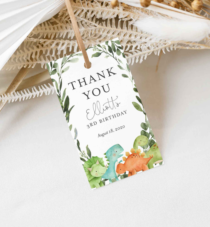Dinosaurs Kids Birthday Favour Tag Printable