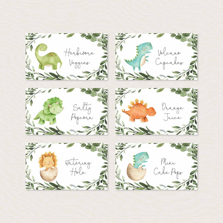 Dinosaurs Kids Birthday Food Labels Printable