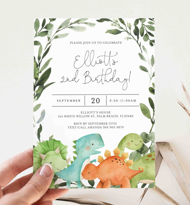 Dinosaurs Kids Birthday Invitation Printable